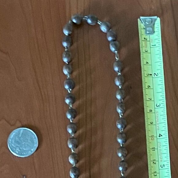 Lovely, Lightweight, Wooden Bead and Disc Necklace (Brown) - Picture 6 of 8